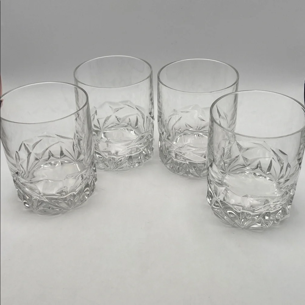 Tiffany & Co. Crystal Rock Cut Old Fashion Glasses Set of 4